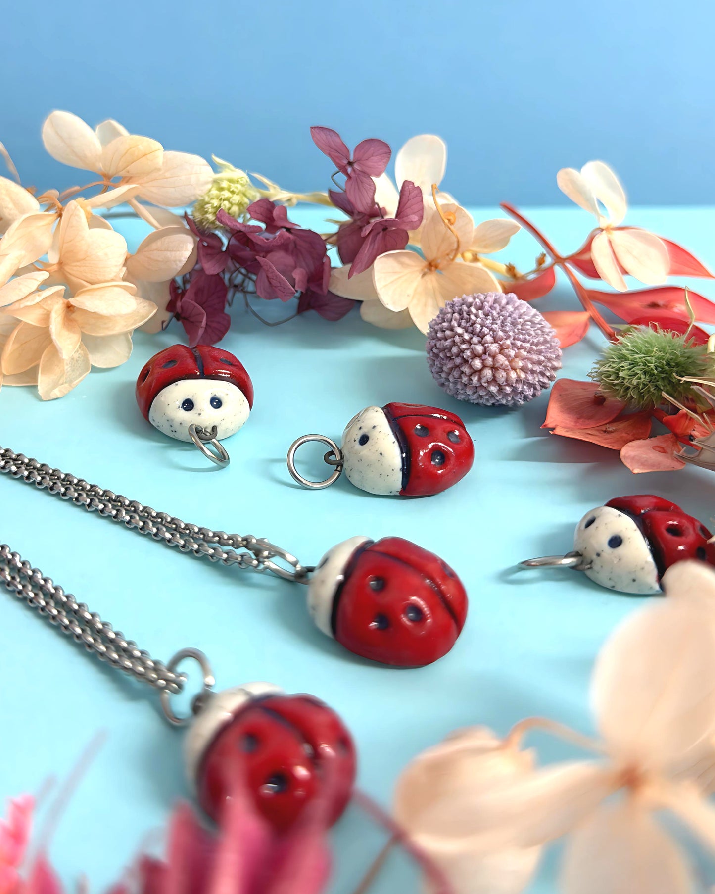 BABY LADYBIRD : Ceramic Charm Pendant by Jo Kealley