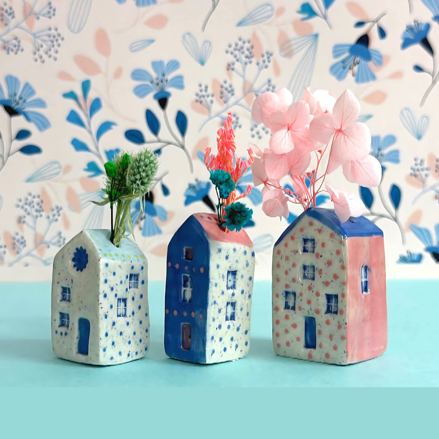 Hello Little Springtime Fields 3 : Midi HOME Vases : Choose your design : Handpainted Ceramic Home Vases by Jo Kealley