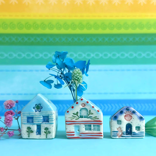 Hello Little HOMES 21 : Choose your design : Handpainted Ceramic Vases & Sculptures by Jo Kealley