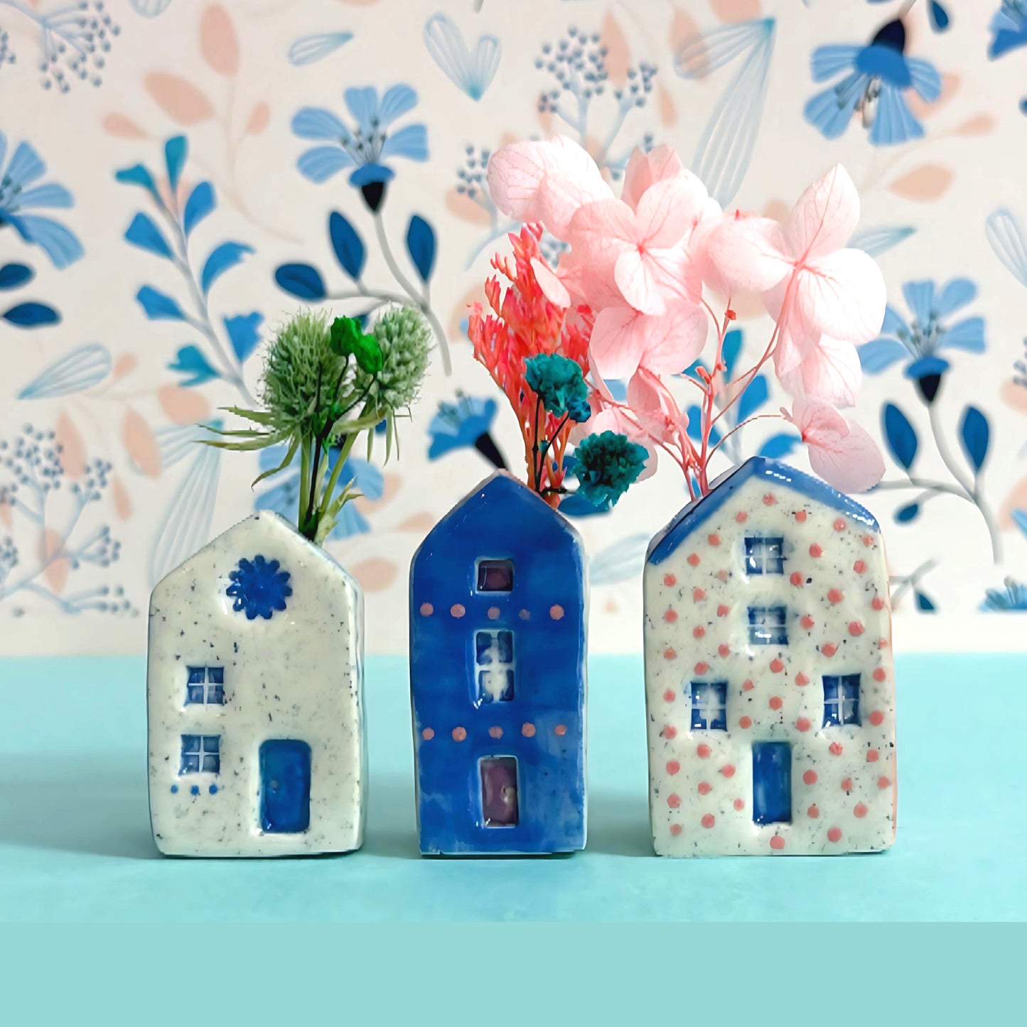 Hello Little Springtime Fields 3 : Midi HOME Vases : Choose your design : Handpainted Ceramic Home Vases by Jo Kealley