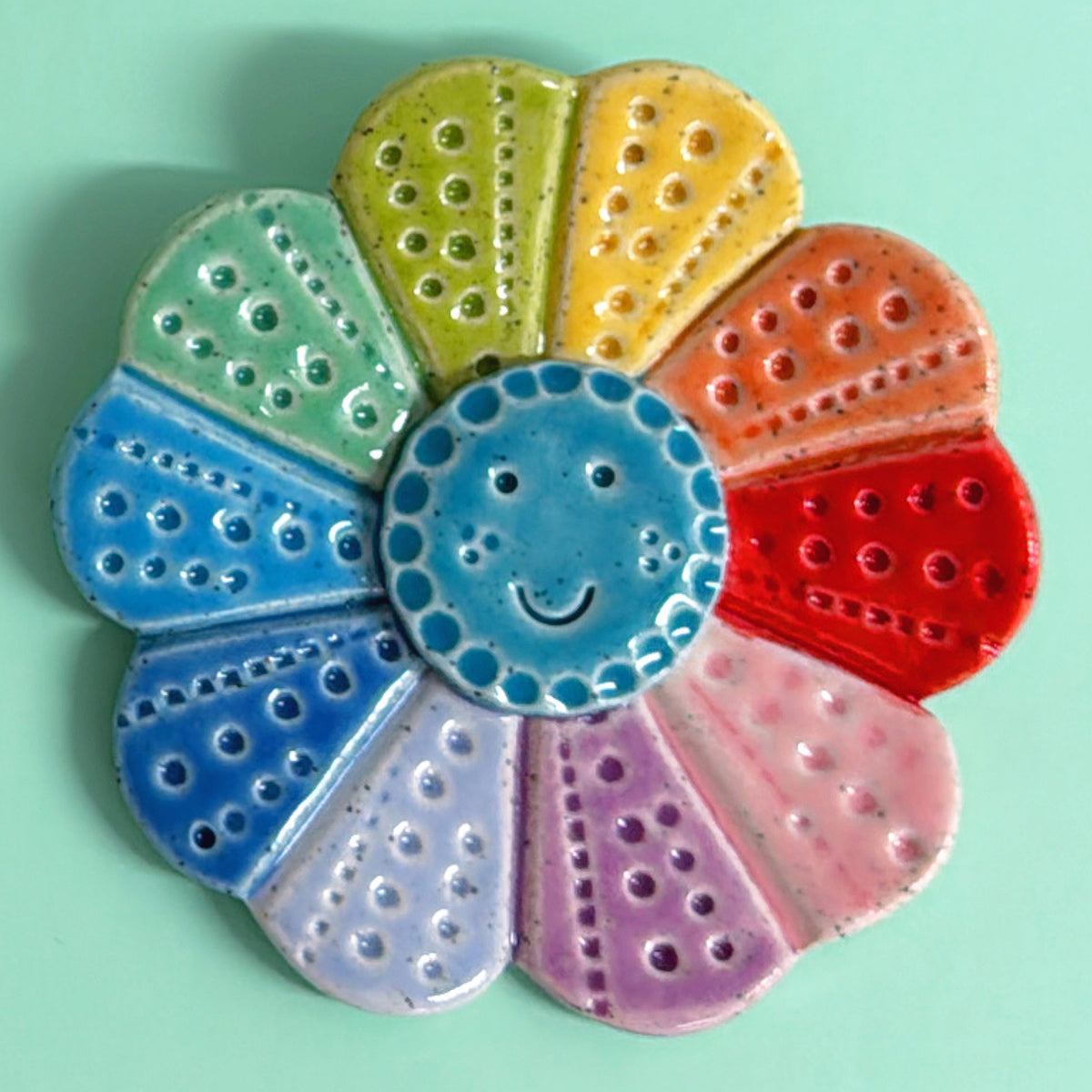 Limited Edition : RAINBOW WALLFLOWERS Wall Art : Choose your design : Handmade Ceramic Ornaments by Jo Kealley