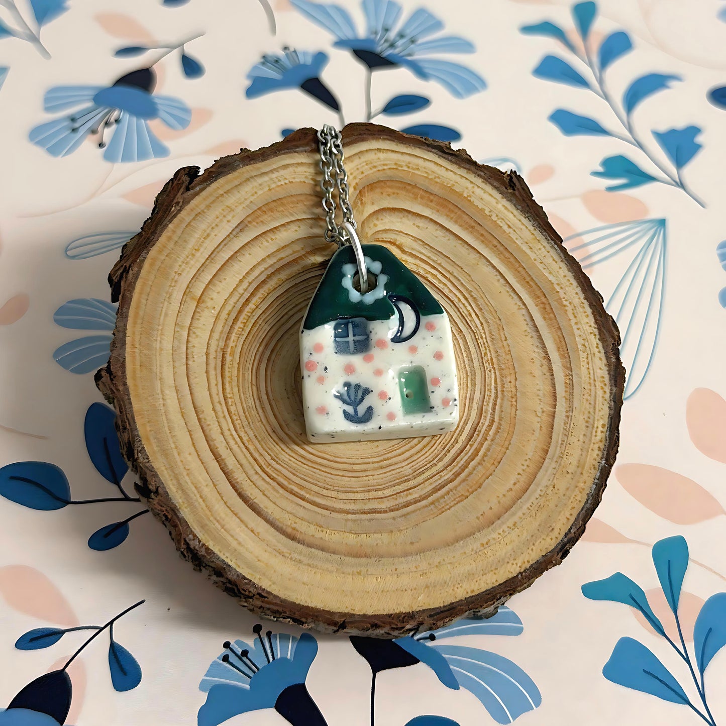 Hello Little HOMES 7 : Choose your Home : Handpainted One of a kind : Ceramic Home Pendants by Jo Kealley