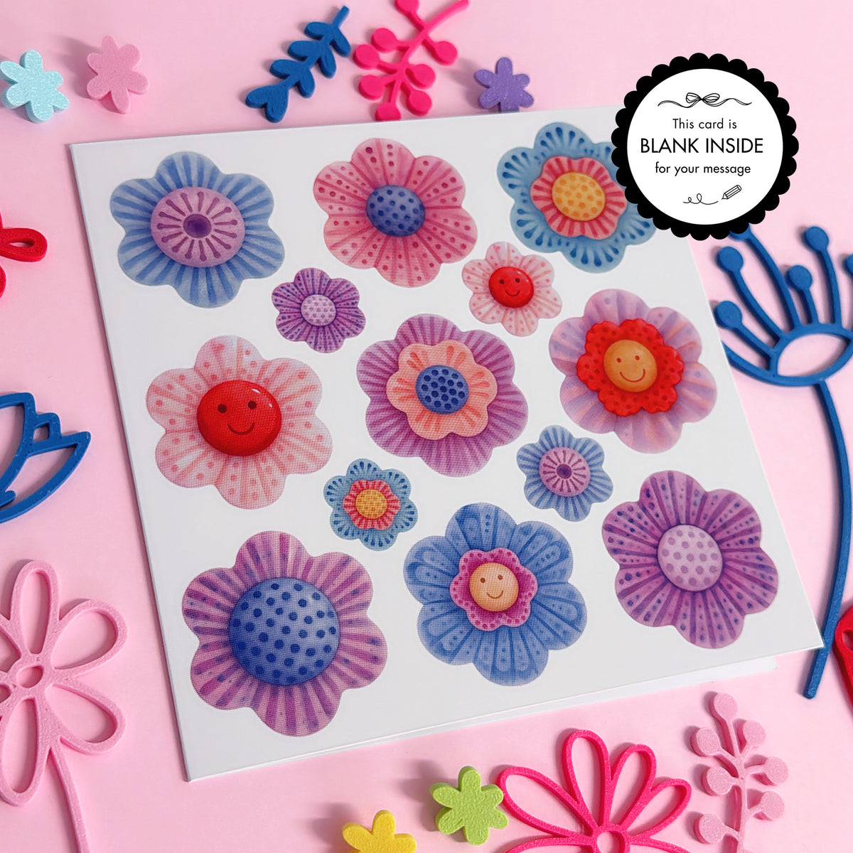 Peonies & Violets ~ The Wallflowers GREETING CARD by Jo Kealley