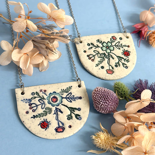 One of a kind : BOTANICA CERAMICA : Ceramic Statement Pendant by Jo Kealley