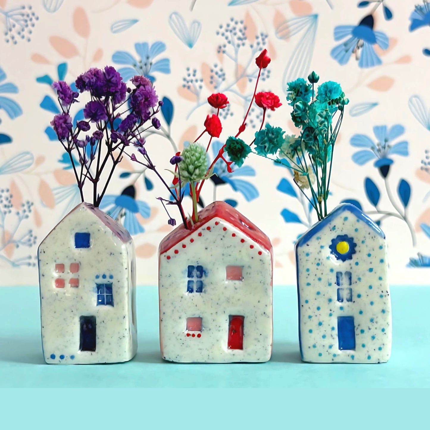 Hello Little Springtime Fields 4 : Midi HOME Vases : Choose your design : Handpainted Ceramic Home Vases by Jo Kealley