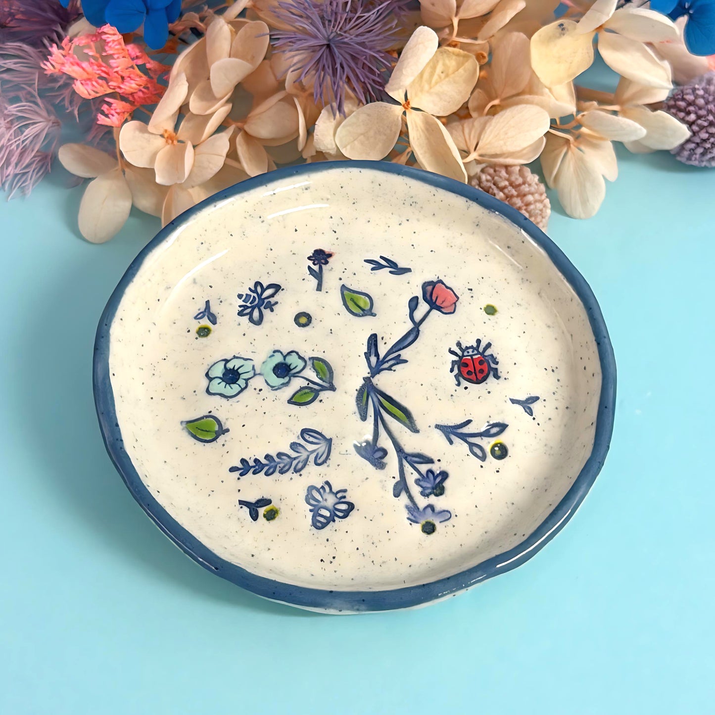 BOTANICA CERAMICA TRINKET DISH : Choose your design : Handpainted Ceramic Dishes by Jo Kealley