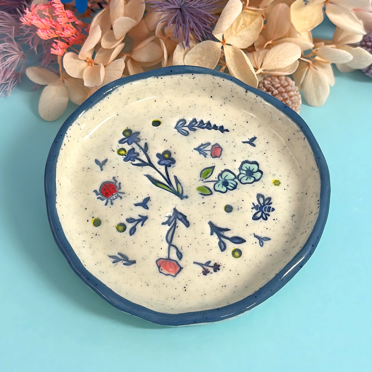 BOTANICA CERAMICA TRINKET DISH : Choose your design : Handpainted Ceramic Dishes by Jo Kealley