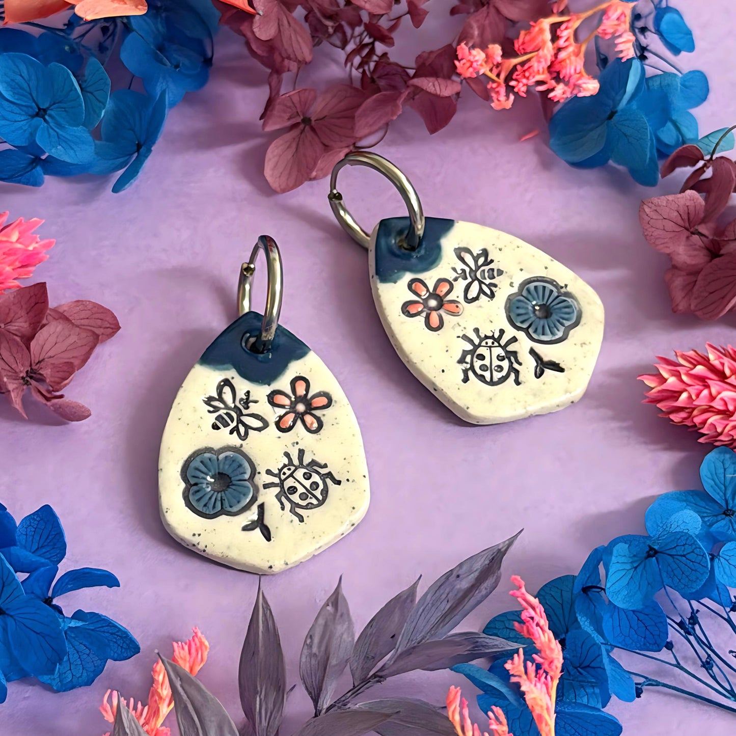 One of a kind : BOTANICA CERAMICA : Ceramic Earrings by Jo Kealley