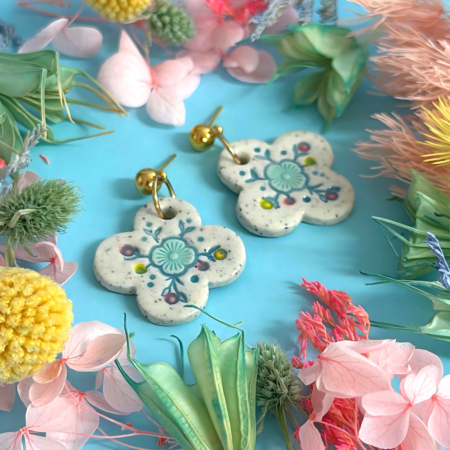 BOTANICA CERAMICA : Ceramic Earrings by Jo Kealley