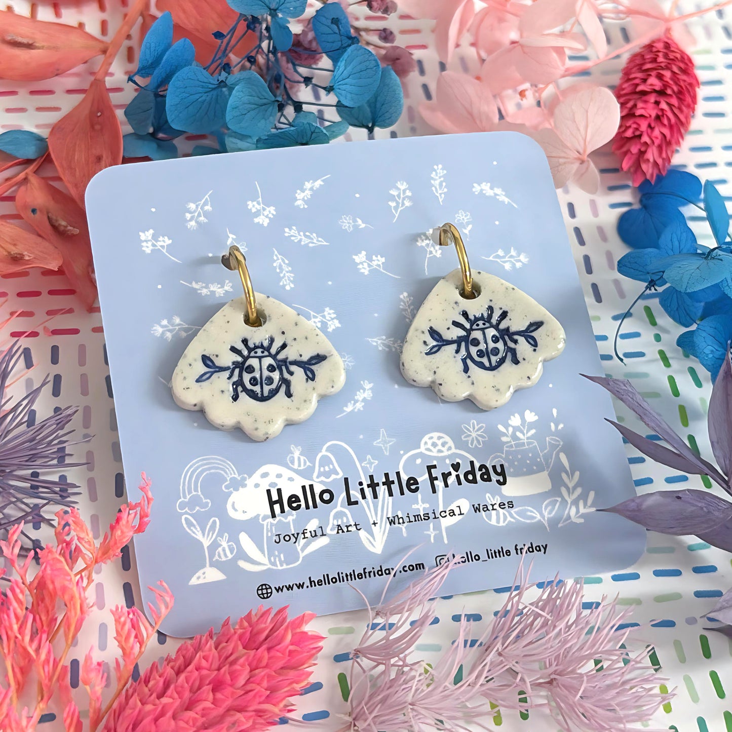 One of a kind : BOTANICA CERAMICA : PETITE : Ceramic Earrings by Jo Kealley