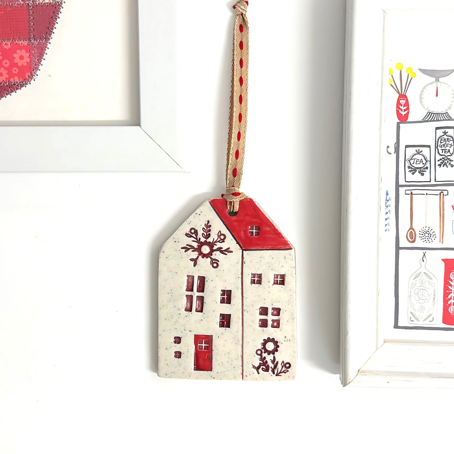 Hello Little HOME ORNAMENTS : Chhose your design : Handpainted Ceramic Wall Art by Jo Kealley