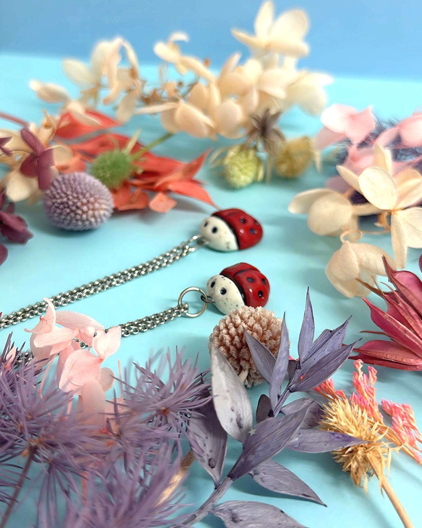 BABY LADYBIRD : Ceramic Charm Pendant by Jo Kealley