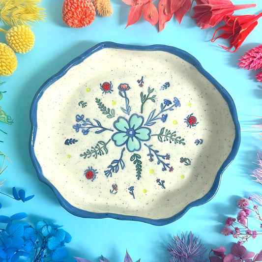 BOTANICA CERAMICA TRINKET DISH LARGE 1 : Handpainted Ceramic Dishes by Jo Kealley