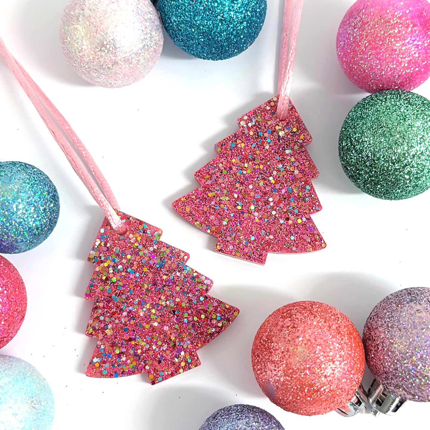 CHRISTMAS TREE : PINKMAS RAINBOW : Handmade Resin Tree Ornaments