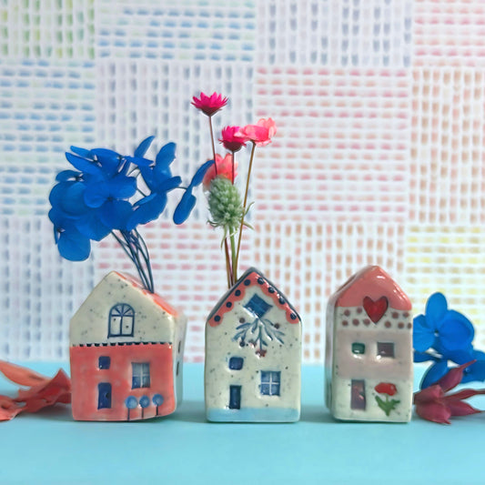 Hello Little HOMES 14 : Choose your design : Handpainted Ceramic Vases & Sculptures by Jo Kealley