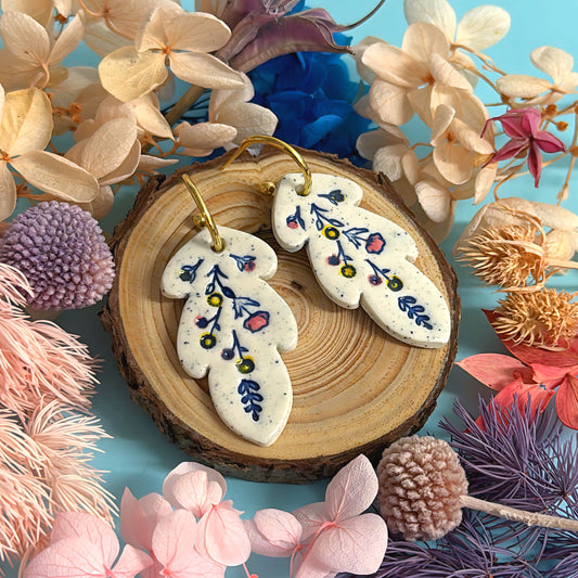 One of a kind BOTANICA CERAMICA : Ceramic Earrings by Jo Kealley
