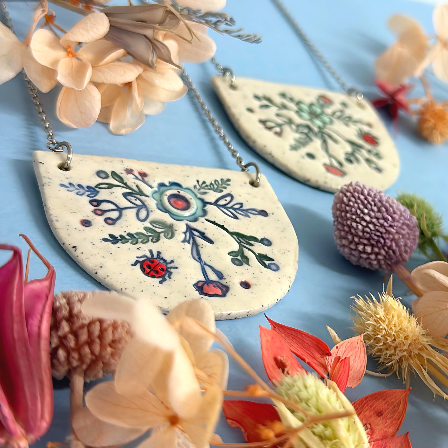 One of a kind : BOTANICA CERAMICA : Ceramic Statement Pendant by Jo Kealley