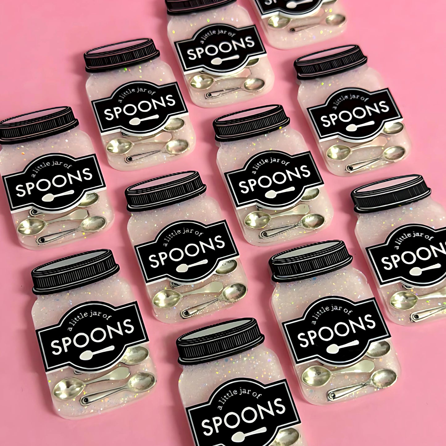 A LITTLE JAR OF : SPOONS : Handmade Resin & Acrylic BROOCH