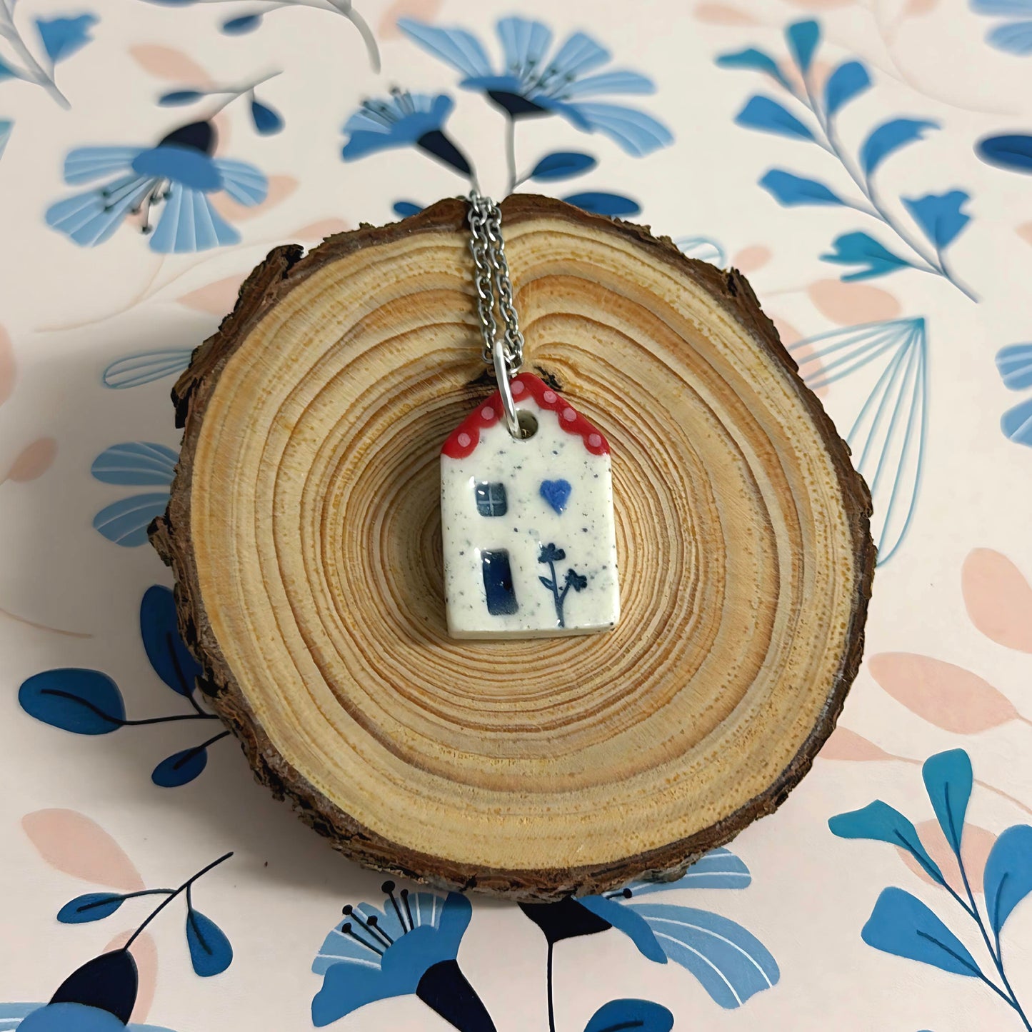 Hello Little HOMES 8 : Choose your Home : Handpainted One of a kind : Ceramic Home Pendants by Jo Kealley