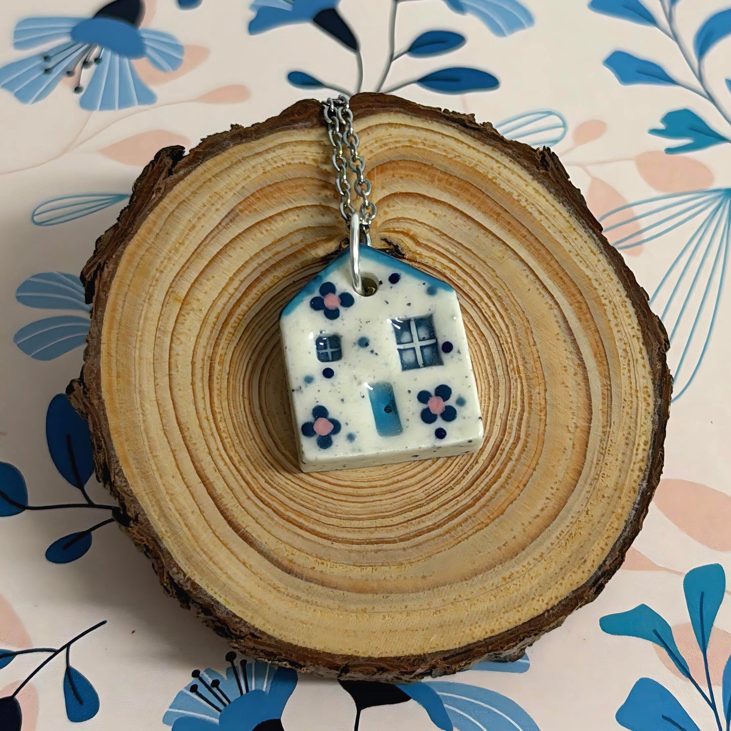 Hello Little HOMES 11 : Choose your Home : Handpainted One of a kind : Ceramic Home Pendants by Jo Kealley