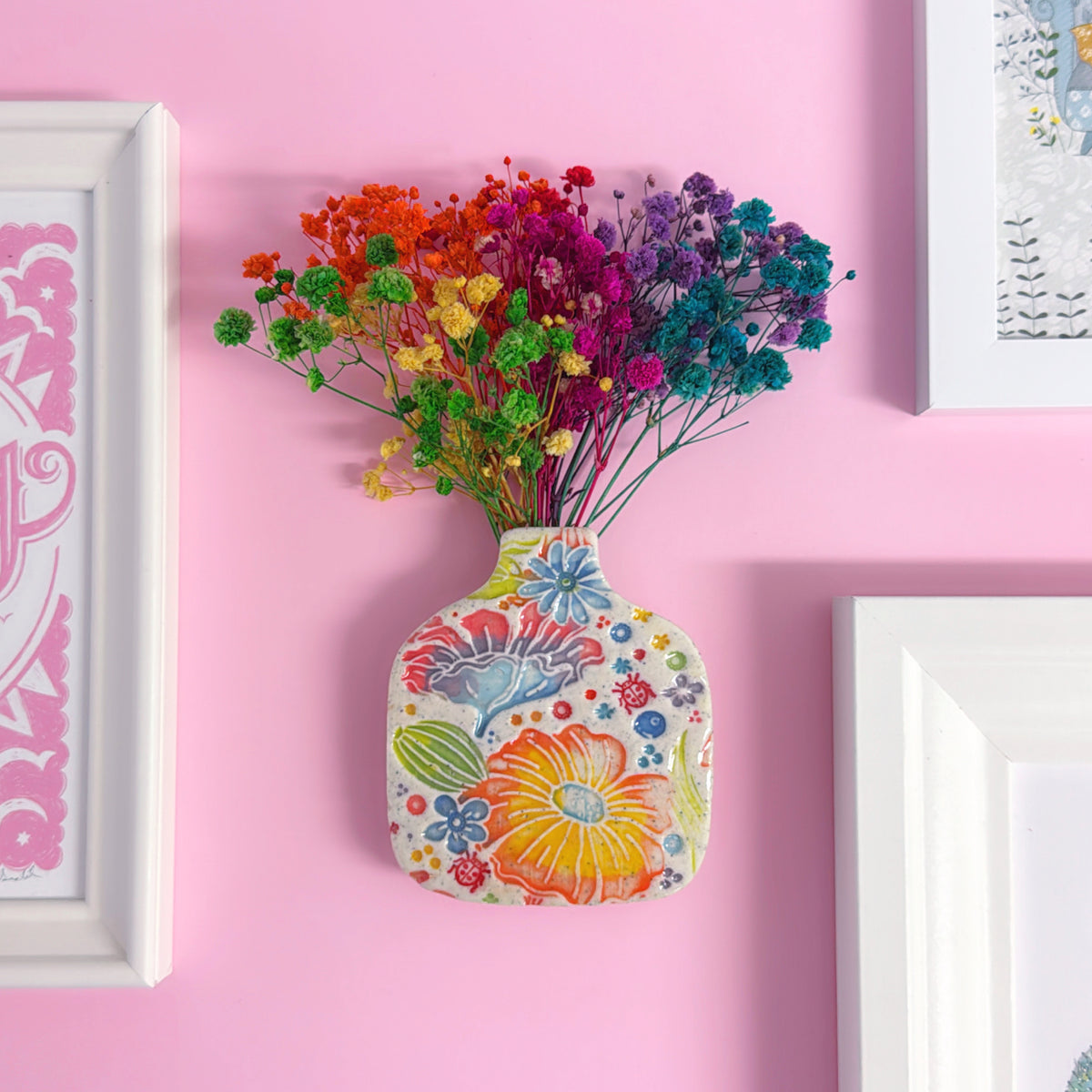 BOTANICA CERAMICA : Rainbow Handmade Ceramic Wall Vase - Medium by Jo Kealley