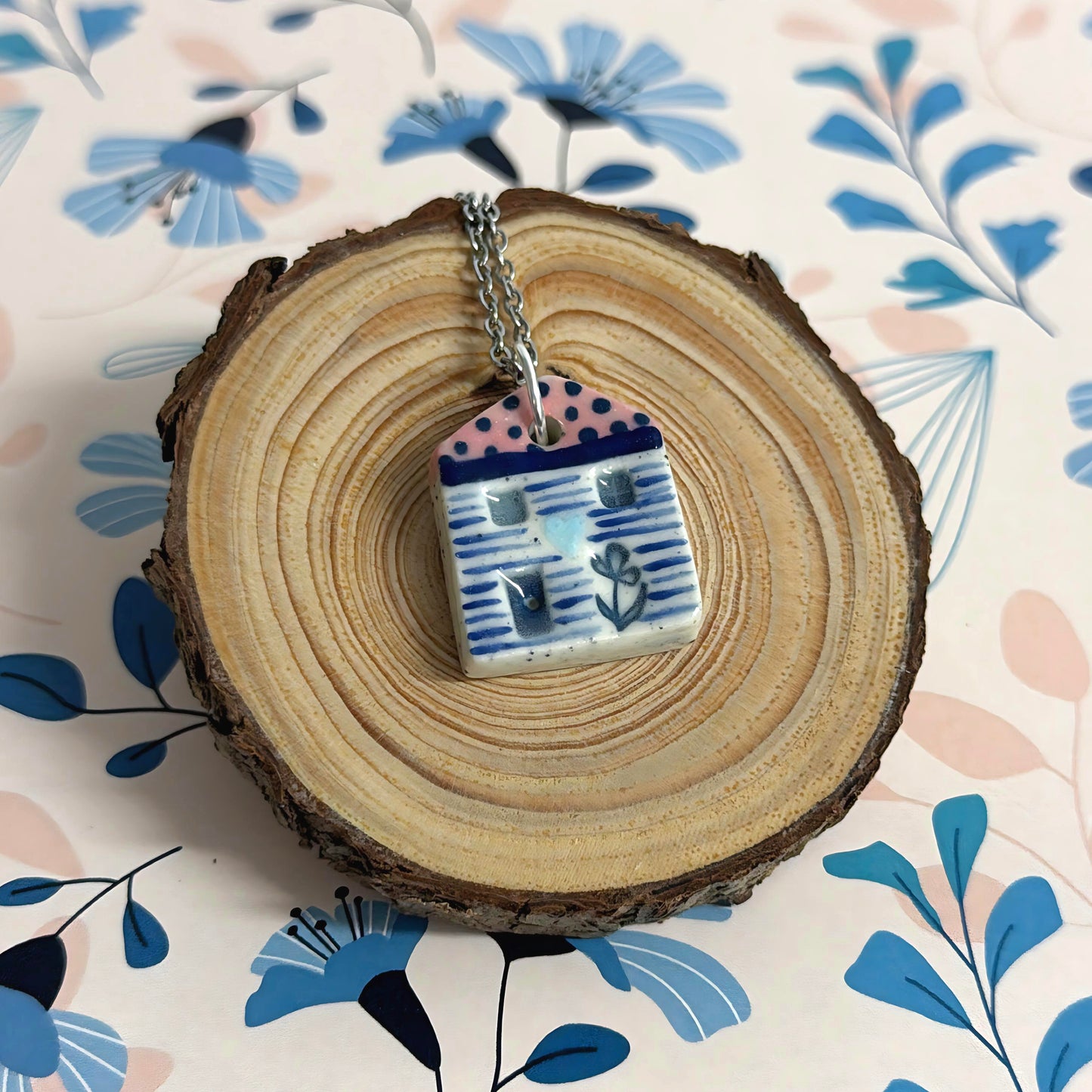 Hello Little HOMES 6 : Choose your Home : Handpainted One of a kind : Ceramic Home Pendants by Jo Kealley