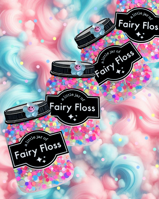 A LITTLE JAR OF : FAIRY FLOSS : Handmade Resin & Acrylic BROOCH