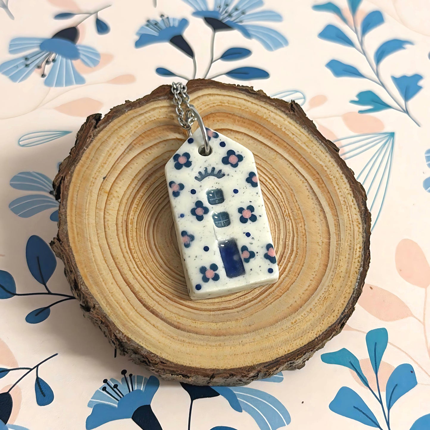Hello Little HOMES 5 : Choose your Home : Handpainted One of a kind : Ceramic Home Pendants by Jo Kealley