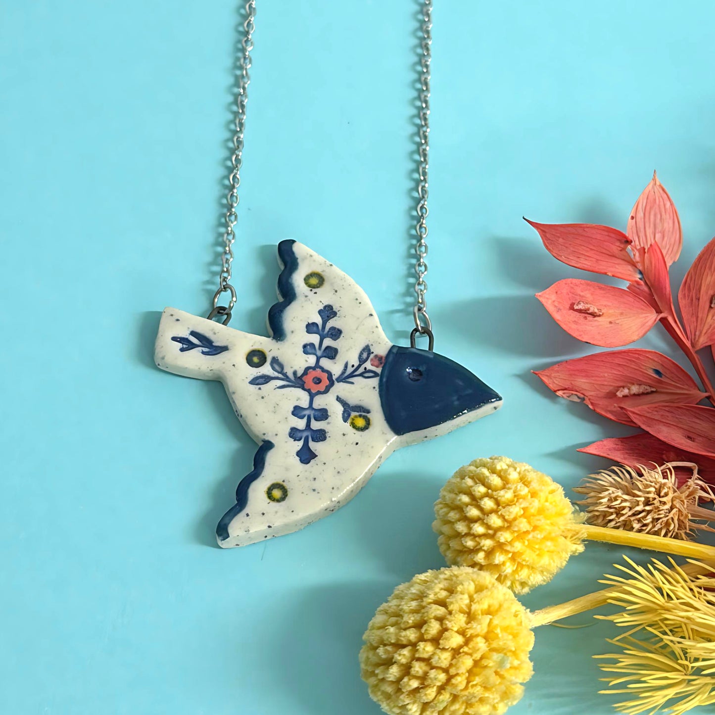 BOTANICA CERAMICA : HELLO LITTLE BLUEBIRD : Pendants : Choose your design : Ceramic Pendants by Jo Kealley