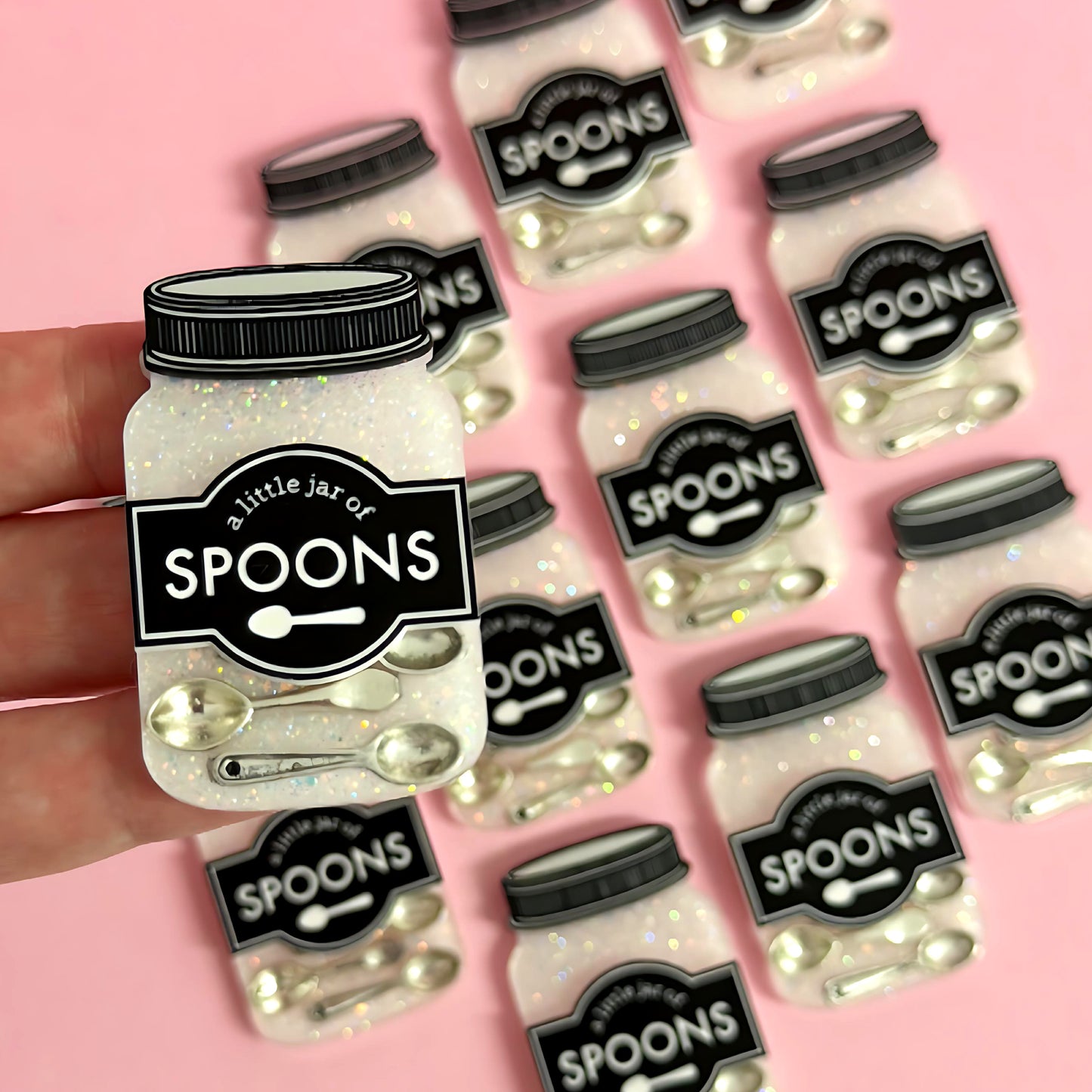 A LITTLE JAR OF : SPOONS : Handmade Resin & Acrylic BROOCH