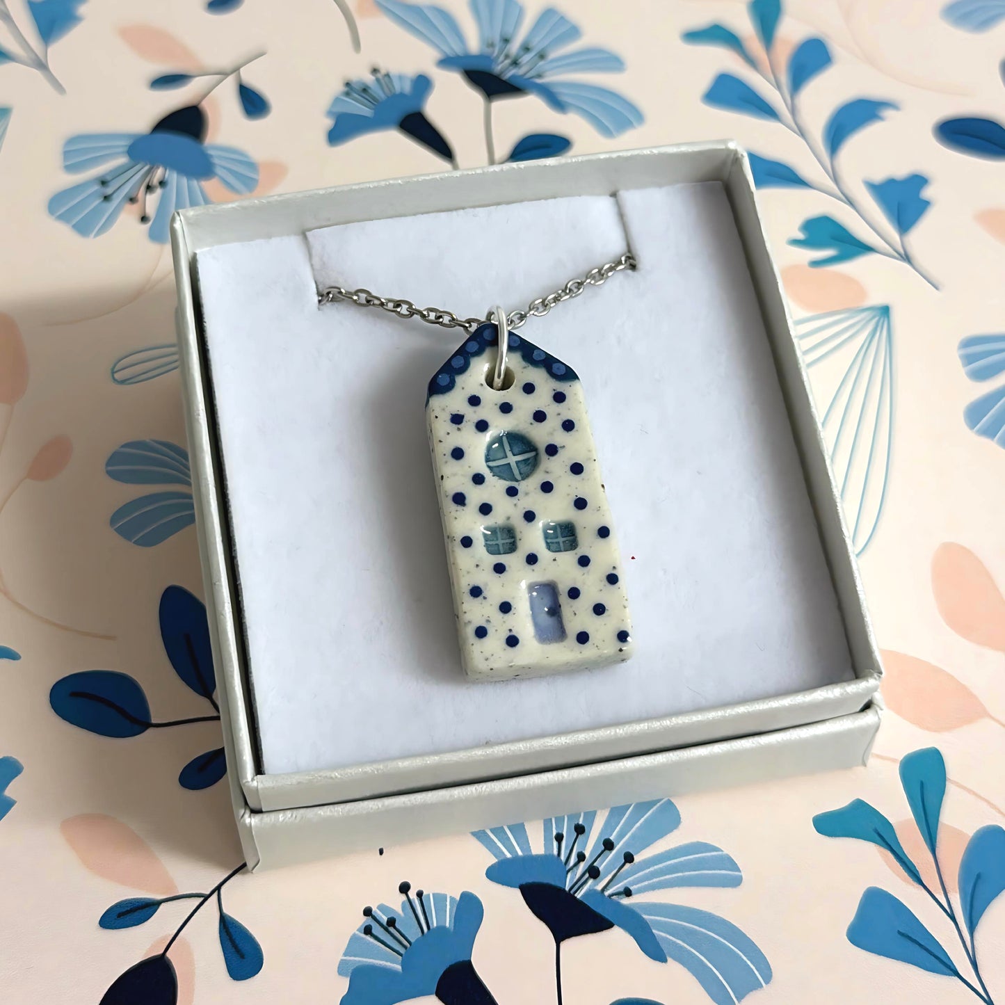 Hello Little HOMES 2 : Choose your Home : Handpainted One of a kind : Ceramic Home Pendants by Jo Kealley