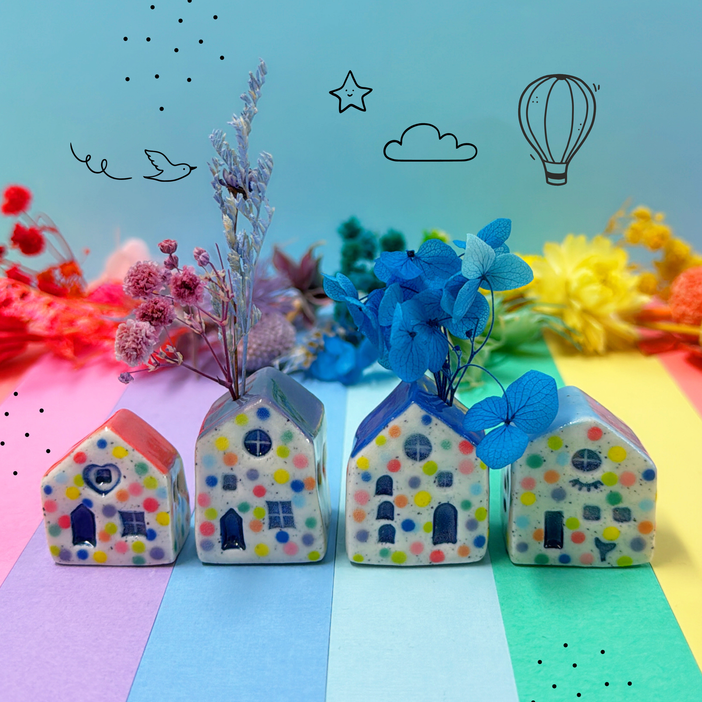 Hello Little HOMES : Small : Choose your design : Handmade Ceramic Vases & Sculptures by Jo Kealley