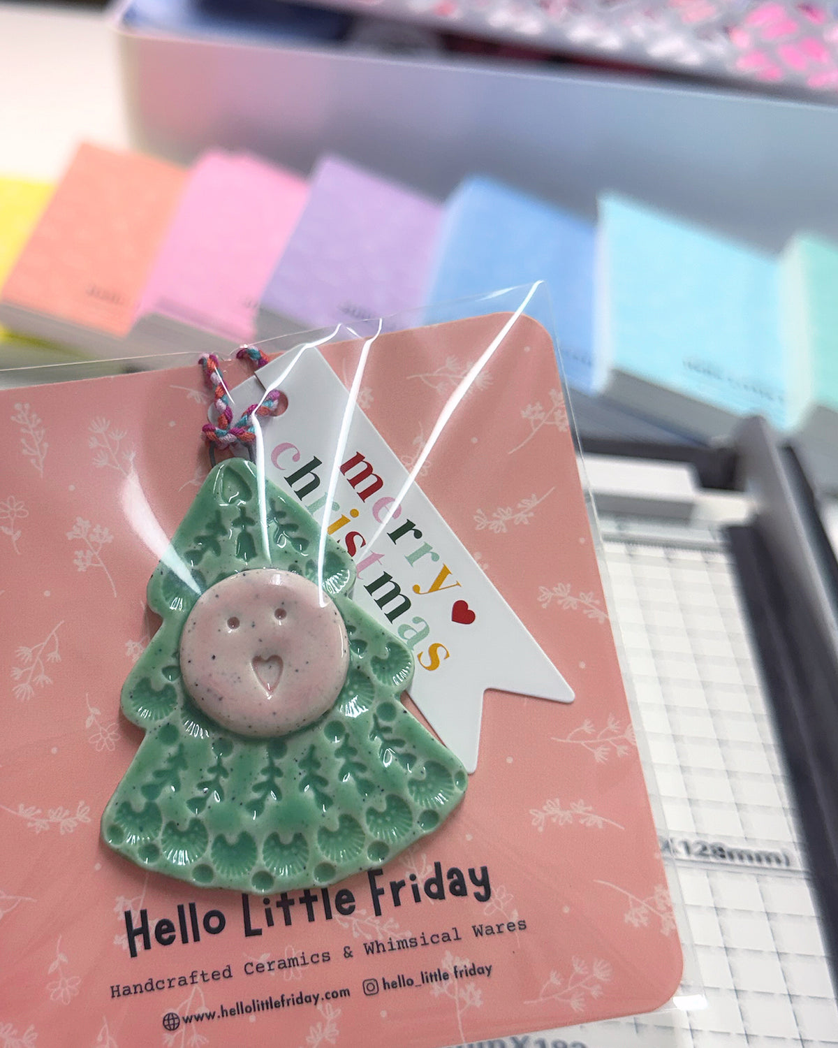 The Happiest Christmas Tree ~ Choose your size : Handmade Ceramic Christmas Ornaments by Jo Kealley