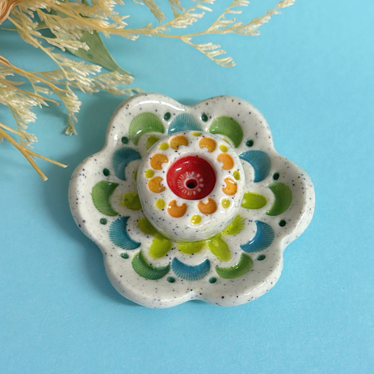 RAINBOW DAYDREAMS : Handmade Ceramic Incense Holder by Jo Kealley