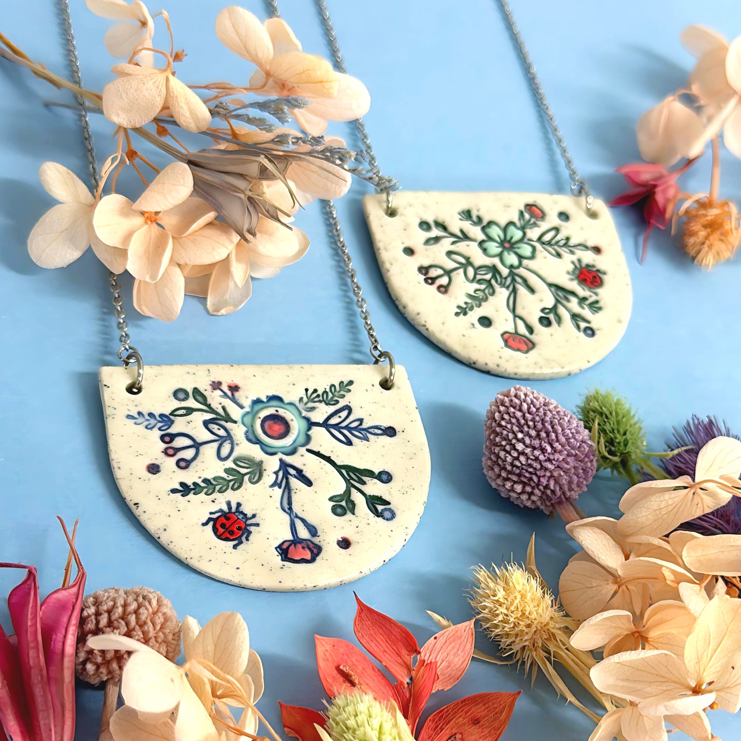 One of a kind : BOTANICA CERAMICA : Ceramic Statement Pendant by Jo Kealley