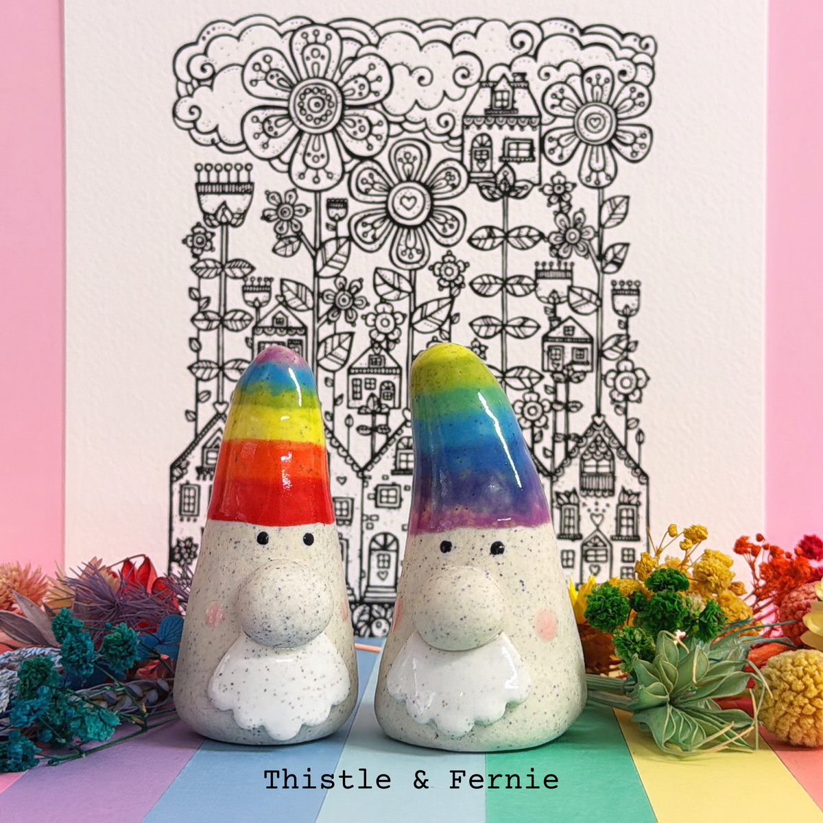 Hello Little BIG GNOMES : Thistle & Fernie : Handmade Ceramic Whimsies by Jo Kealley