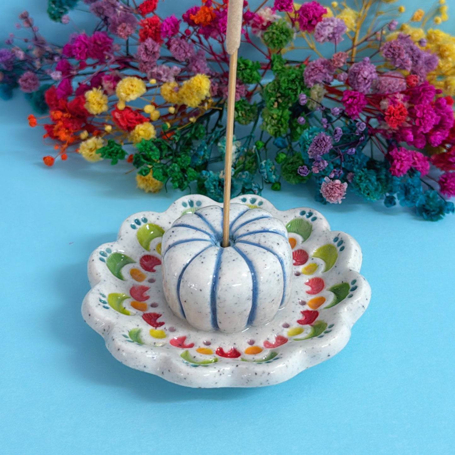 RAINBOW DAYDREAMS : Handmade Ceramic Incense Holder by Jo Kealley