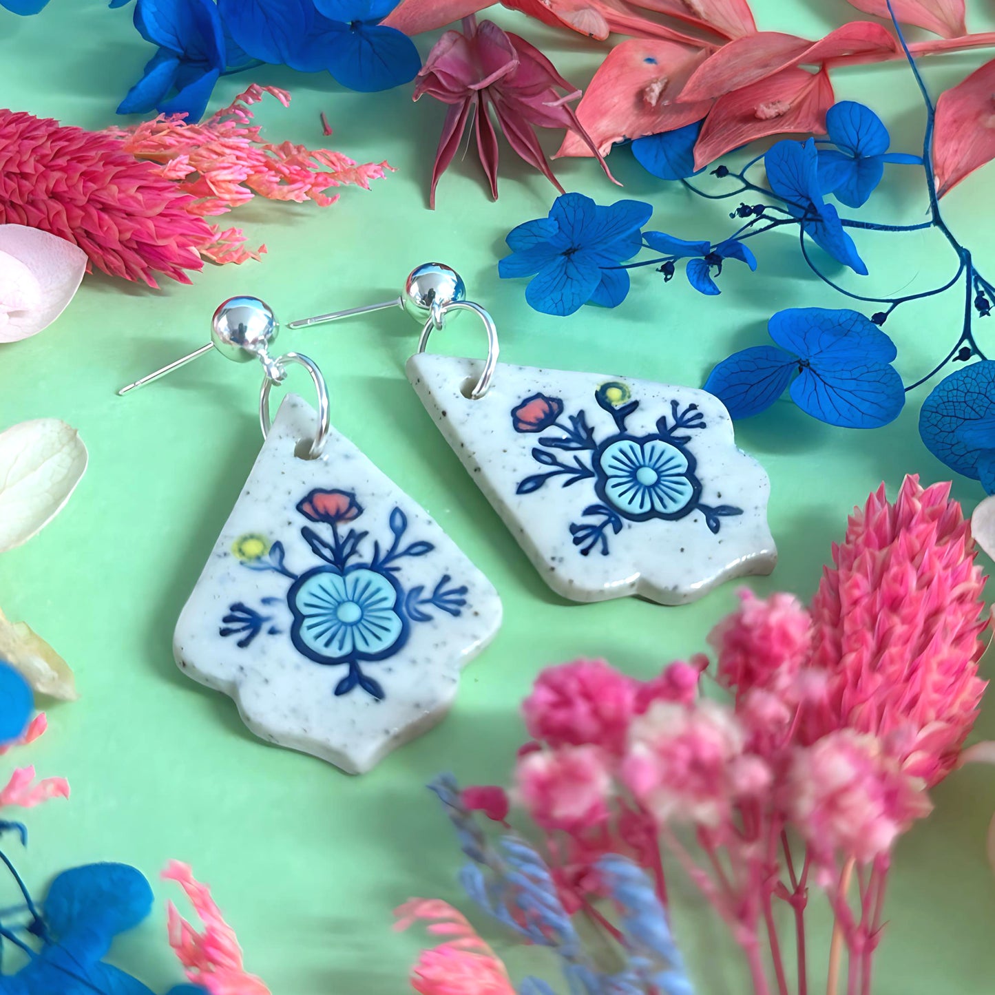 BOTANICA CERAMICA : Ceramic Earrings by Jo Kealley