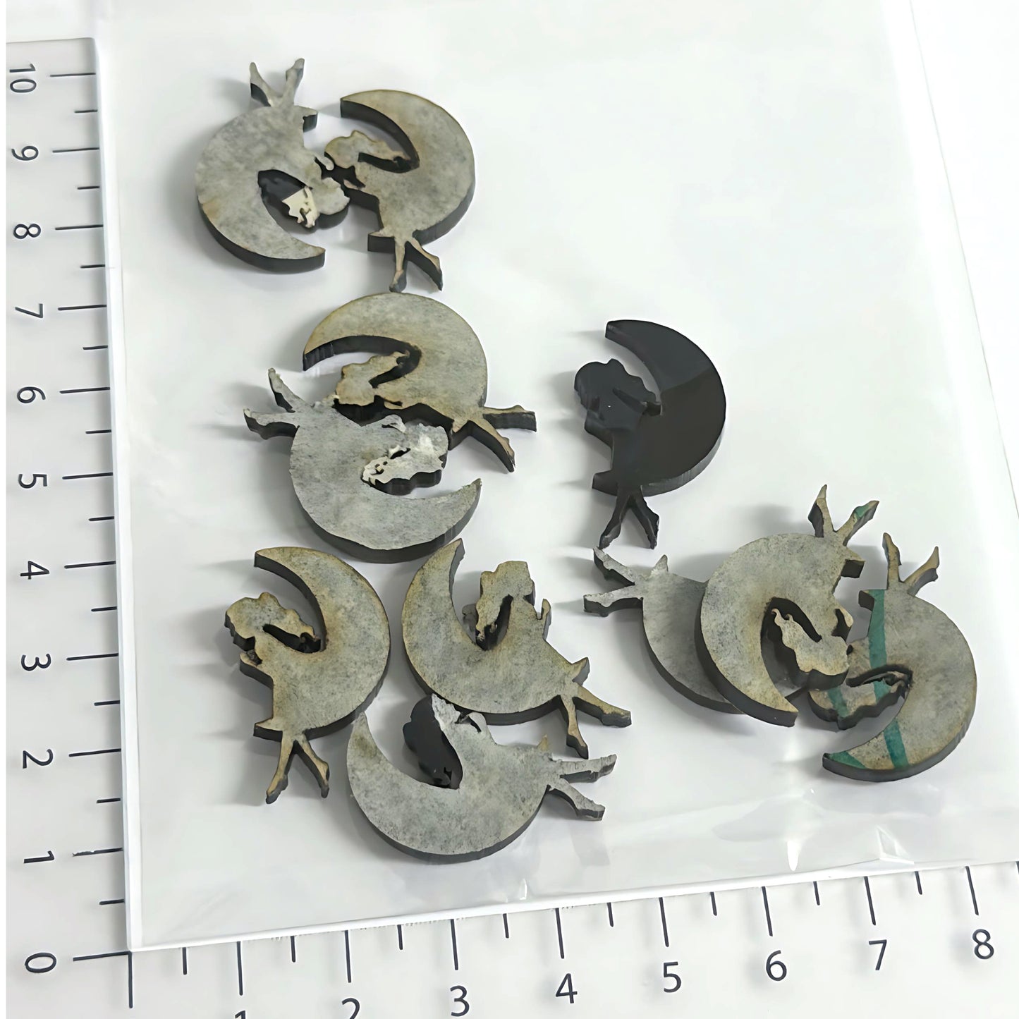 25mm GIRL ON THE MOON : Black Gloss Acrylic components : Destash item