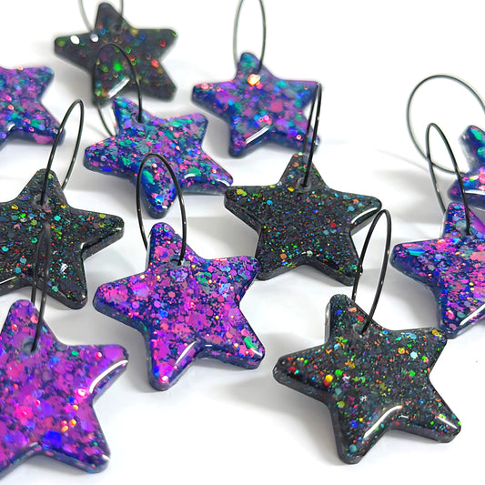 SPOOKY SEASON STARS : Choose your colour : Handmade Resin DROP Earrings
