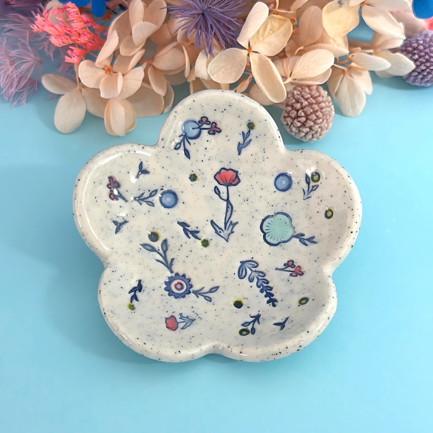 BOTANICA CERAMICA TRINKET DISH : Choose your design : Handpainted Ceramic Dishes by Jo Kealley