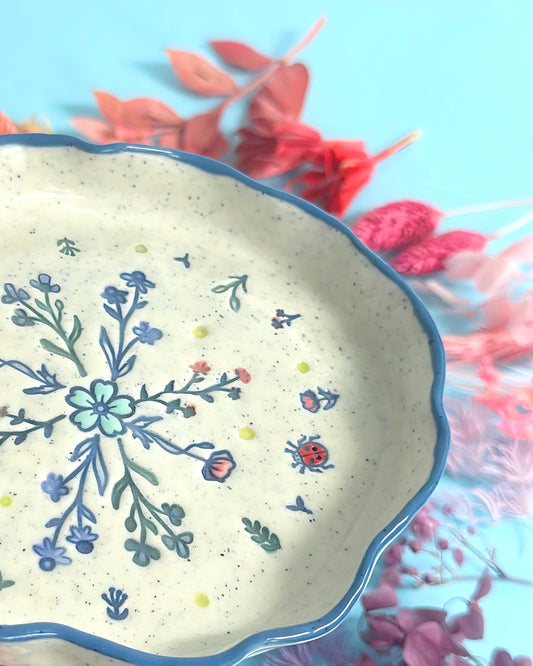 BOTANICA CERAMICA TRINKET DISH : LARGE 2 : Handpainted Ceramic Dishes by Jo Kealley