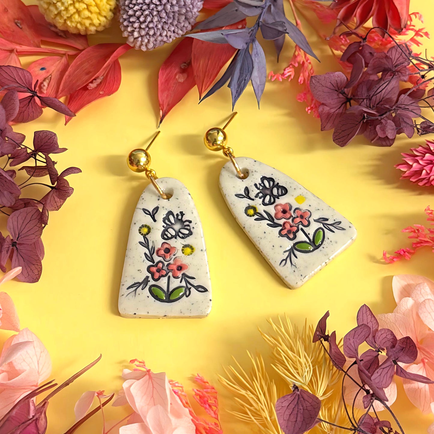 One of a kind : BOTANICA CERAMICA : Ceramic Earrings by Jo Kealley