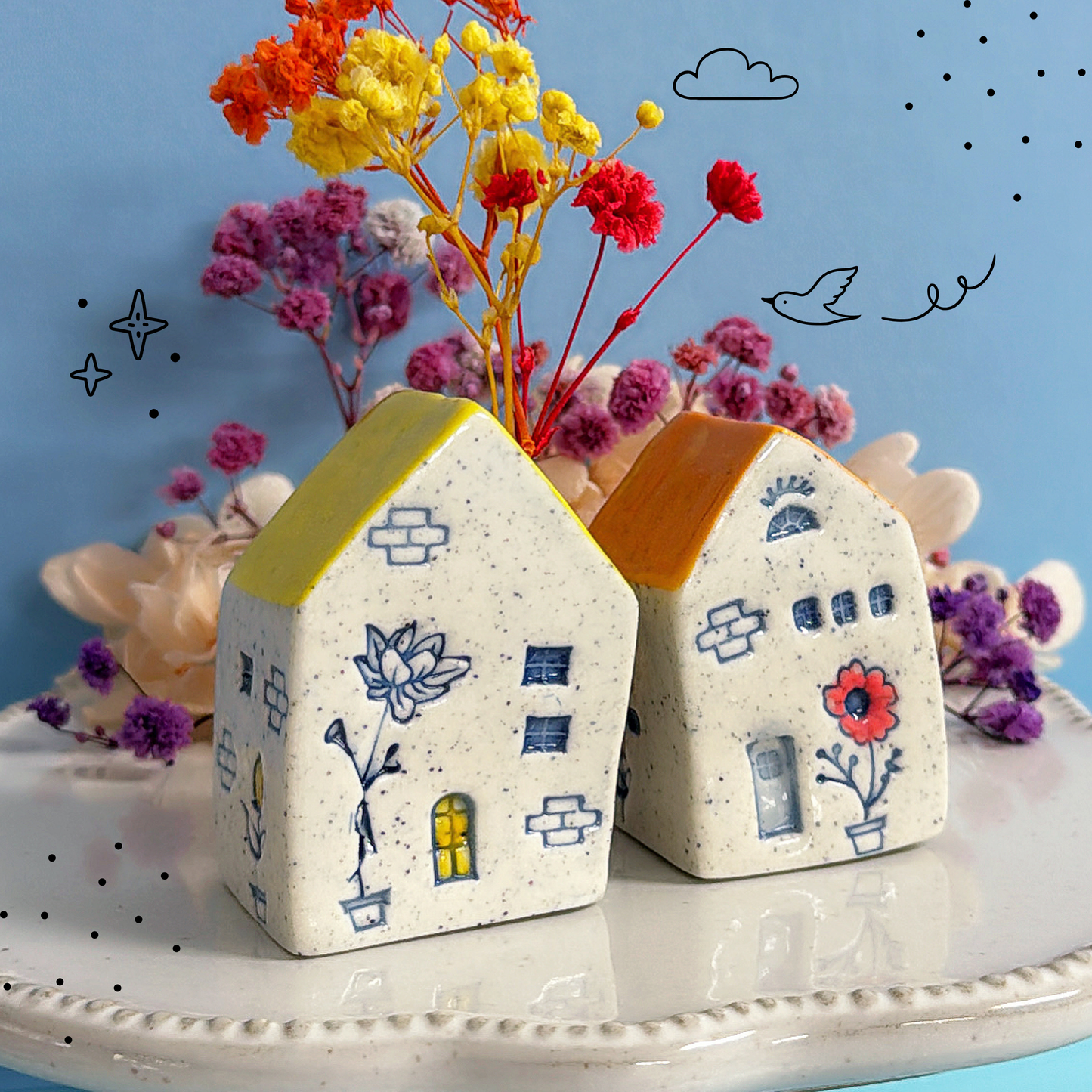 Hello Little HOMES : Medium : Choose your colour : Handmade Ceramic Vases & Sculptures by Jo Kealley