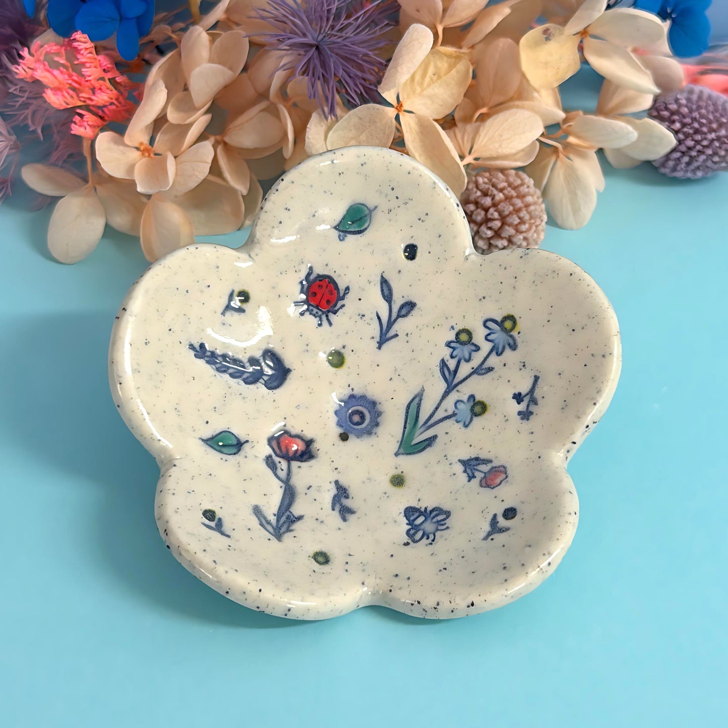 BOTANICA CERAMICA TRINKET DISH : Choose your design : Handpainted Ceramic Dishes by Jo Kealley