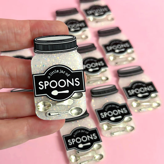 A LITTLE JAR OF : SPOONS : Handmade Resin & Acrylic BROOCH