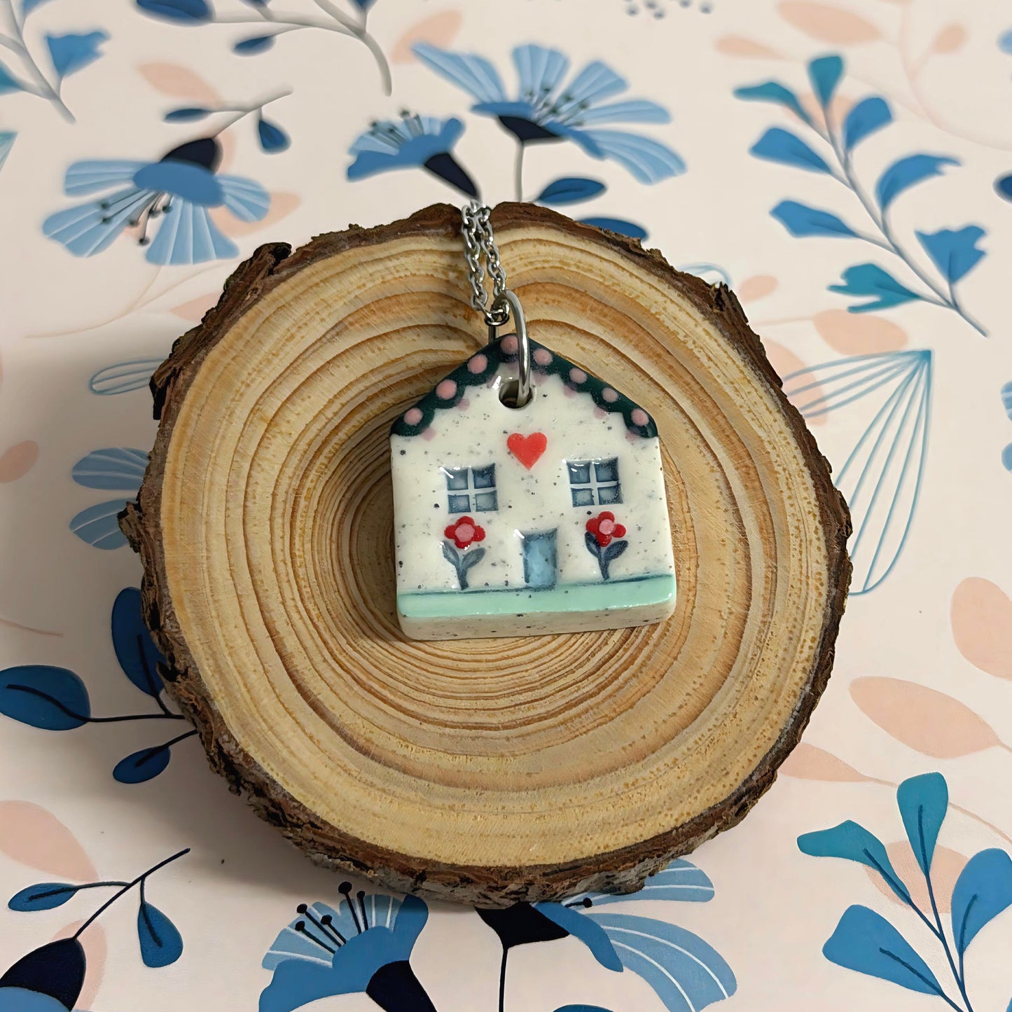 Hello Little HOMES 8 : Choose your Home : Handpainted One of a kind : Ceramic Home Pendants by Jo Kealley