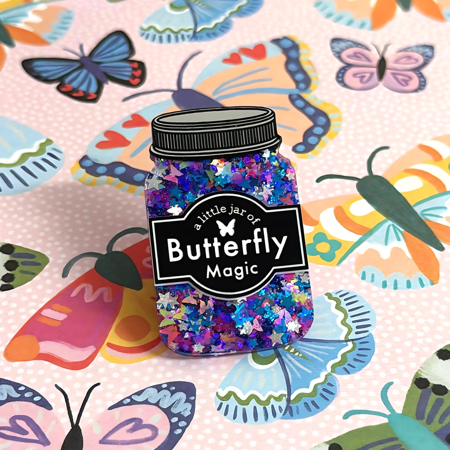 A LITTLE JAR OF : BUTTERFLY MAGIC : Handmade Resin & Acrylic BROOCH