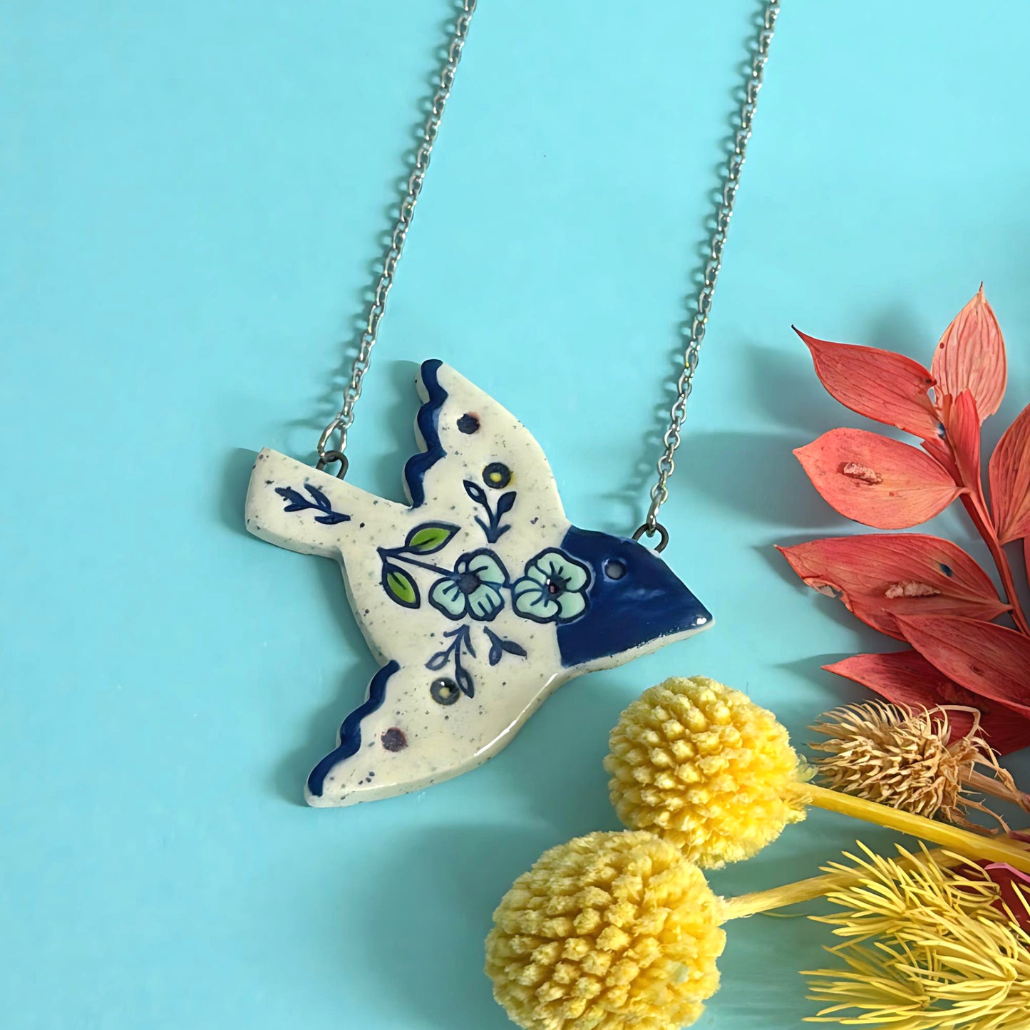 BOTANICA CERAMICA : HELLO LITTLE BLUEBIRD : Pendants : Choose your design : Ceramic Pendants by Jo Kealley