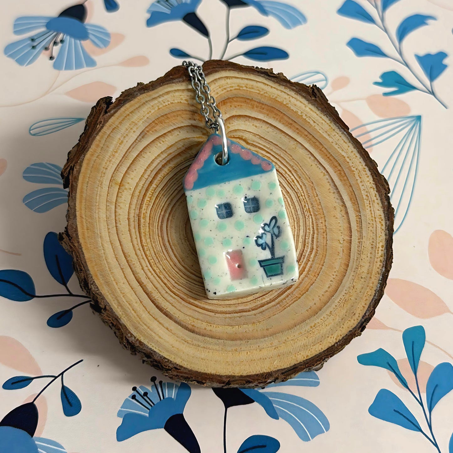 Hello Little HOMES 10 : Choose your Home : Handpainted One of a kind : Ceramic Home Pendants by Jo Kealley